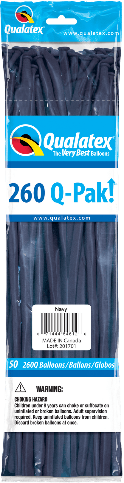 Qualatex Latex Navy 260Q Latex Balloons (50 count)