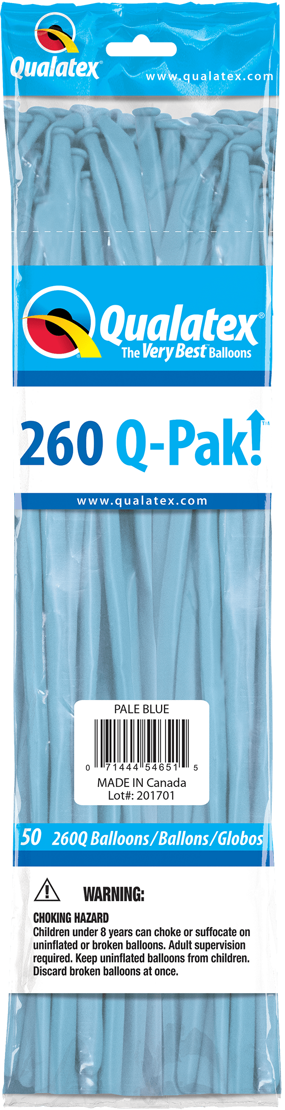 Qualatex Latex Pale Blue 260Q Latex Balloons (50)