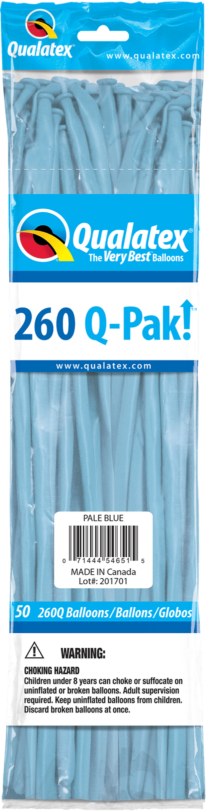 Qualatex Latex Pale Blue 260Q Latex Balloons (50)