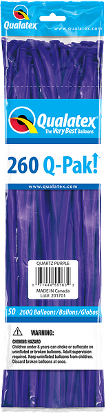 Qualatex Latex Quartz Purple 260Q Latex Balloons (50)
