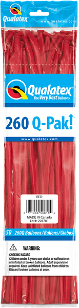 Qualatex Latex Red 260Q Latex Balloons (50)