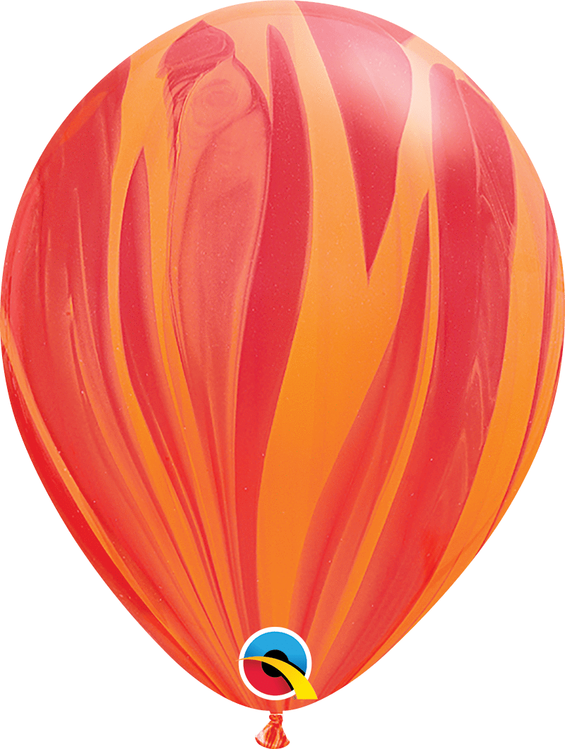 Qualatex Latex Red Orange Rainbow SuperAgate 11″ Latex Balloons (25)