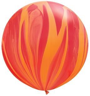 Qualatex Latex Red Orange Rainbow SuperAgate 30″ Latex Balloons (2 count)