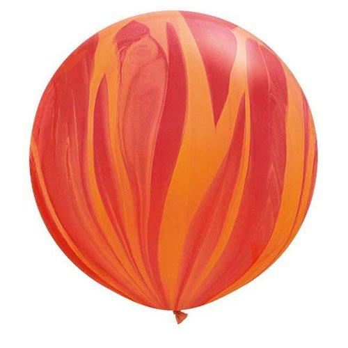 Qualatex Latex Red Orange Rainbow SuperAgate 30″ Latex Balloons (2 count)