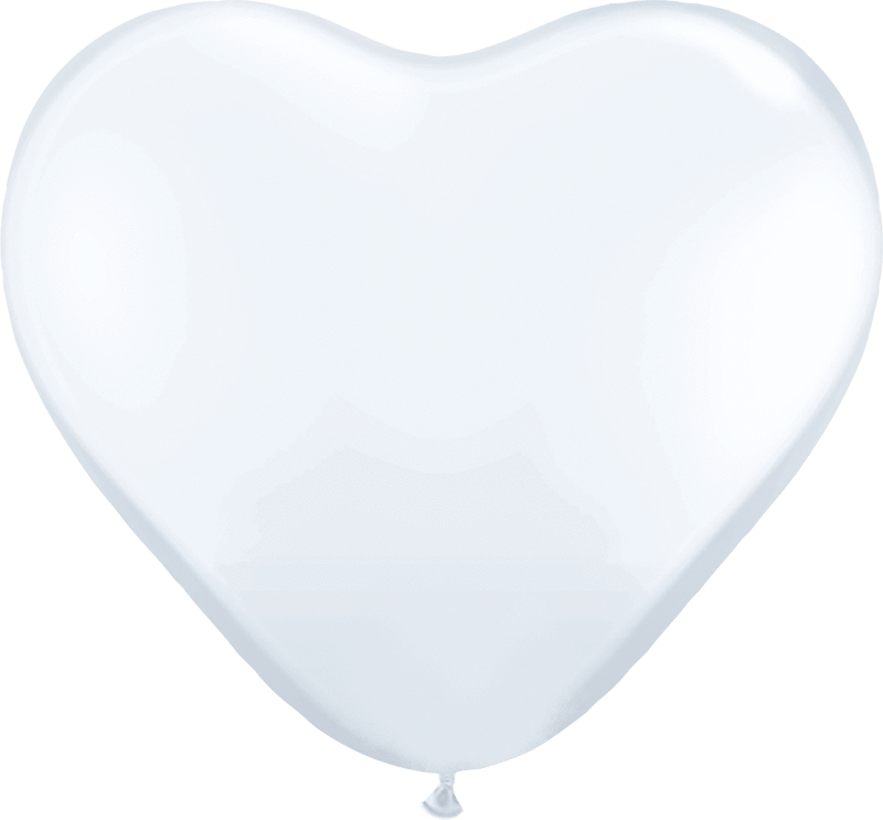 White 11″ Heart Latex Balloons (100)