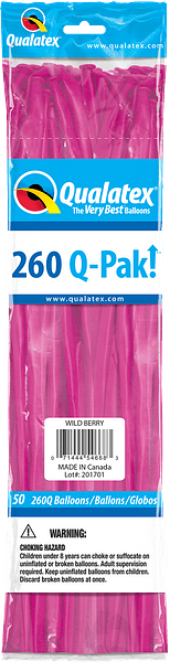 Qualatex Latex Wild Berry 260Q Latex Balloons (50)