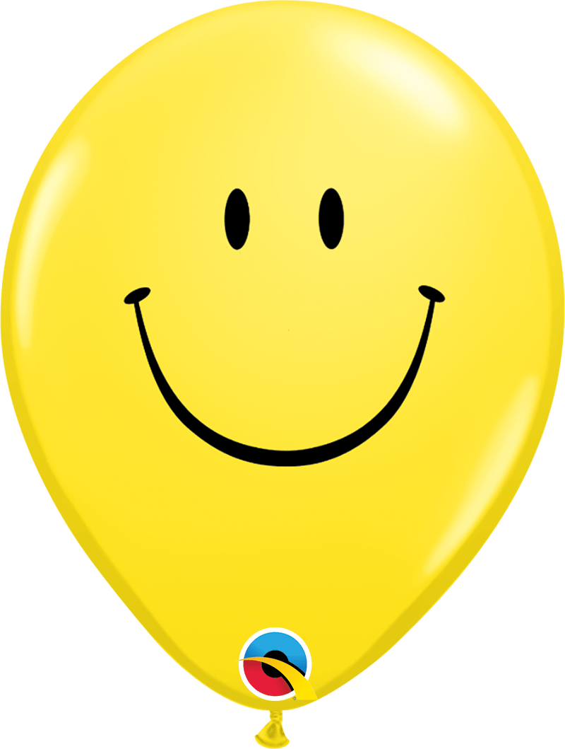 Qualatex Latex Yellow Smile Face 11″ Latex Balloons (50 count)
