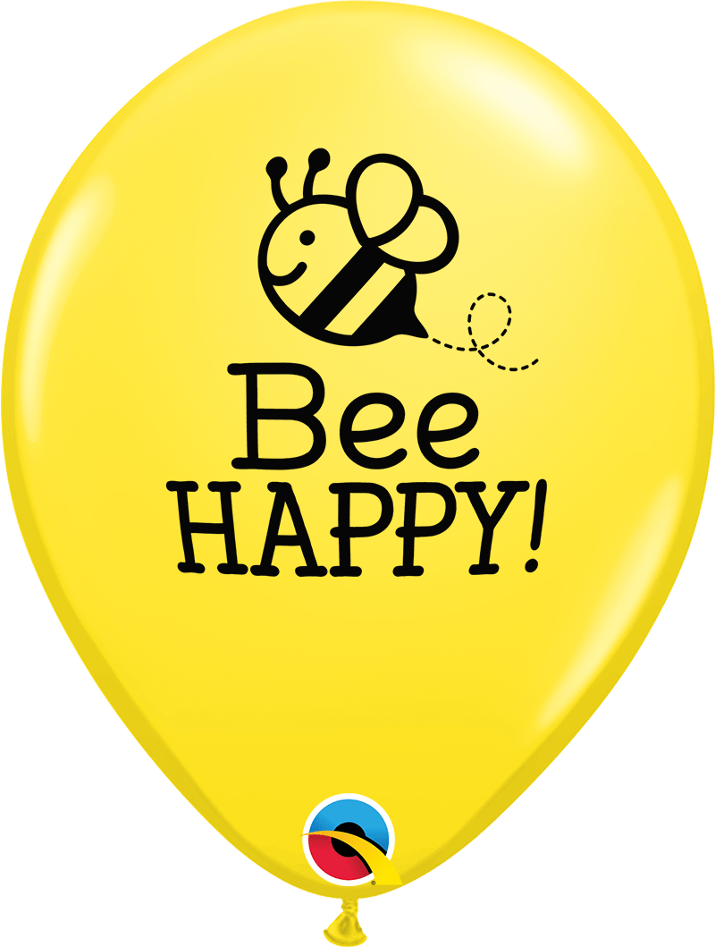 Qualatex Mylar & Foil Bee Happy Bumble Bee Yellow 11″ Balloons (50 count)