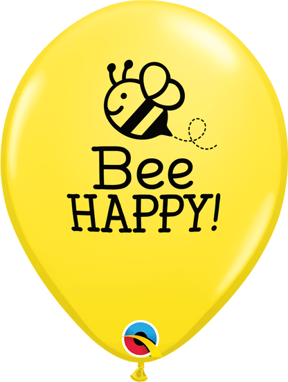 Qualatex Mylar & Foil Bee Happy Bumble Bee Yellow 11″ Balloons (50 count)