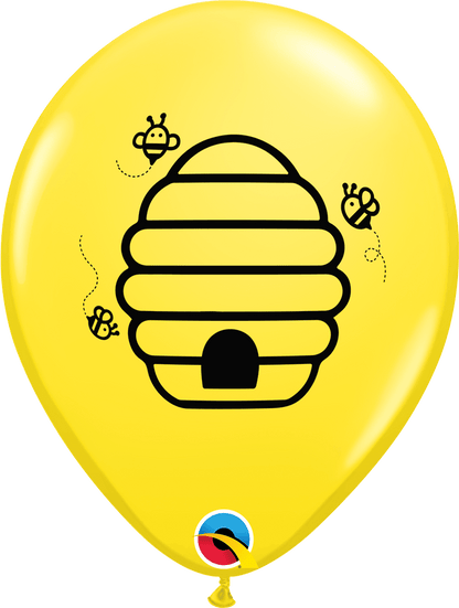 Qualatex Mylar & Foil Bee Happy Bumble Bee Yellow 11″ Balloons (50 count)