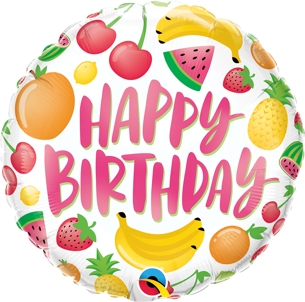 Qualatex Mylar & Foil Birthday Fruits 18″ Balloon