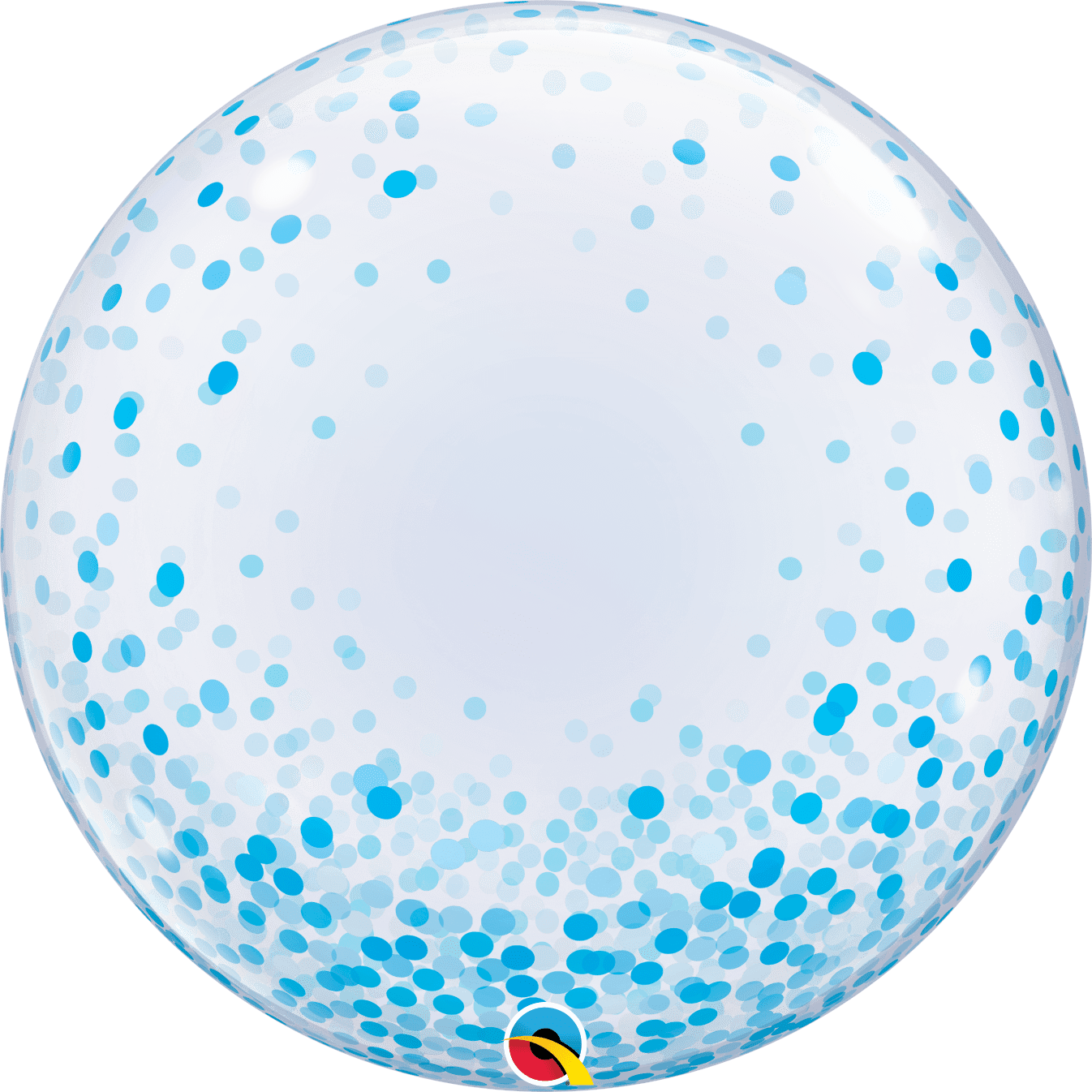 Qualatex Mylar & Foil Blue Confetti Dots 24″ Bubble Balloon