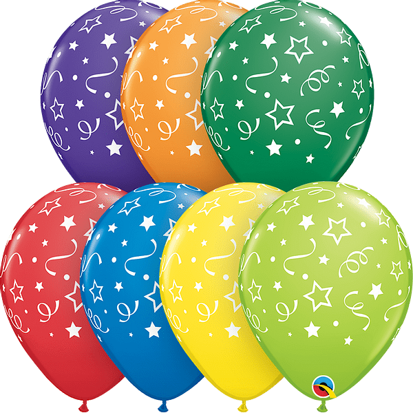 Qualatex Mylar & Foil Carnival Assortment 11in Stars Dots Confetti Carnival Assortment 11″ Balloons (50 count)