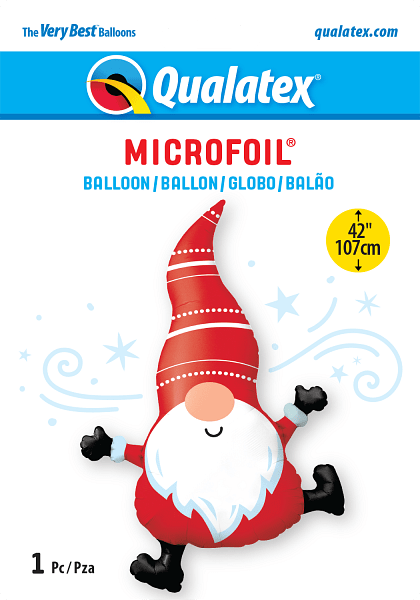 Qualatex Mylar & Foil Christmas Gnome 42″ Balloon