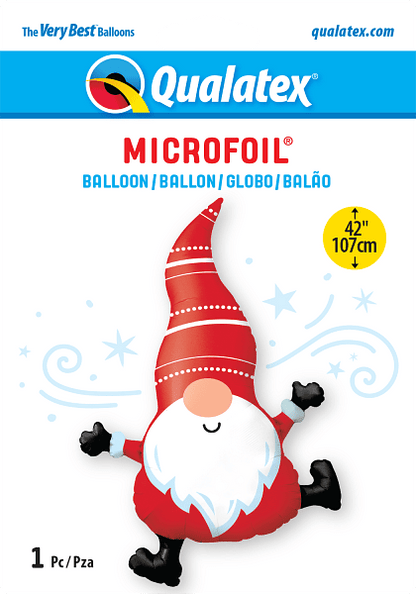 Qualatex Mylar & Foil Christmas Gnome 42″ Balloon