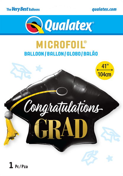 Qualatex Mylar & Foil Congratulations Grad Graduation Cap 41″ Balloon
