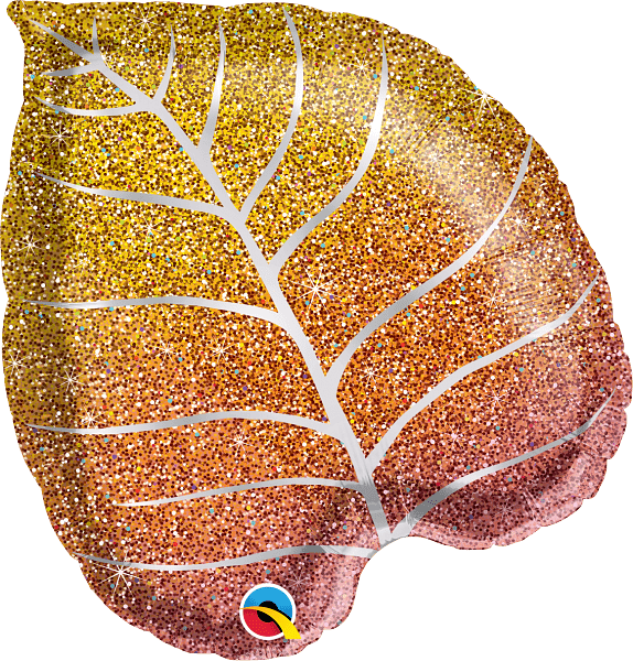 Qualatex Mylar & Foil Fall Glittergraphic Ombre Leaf 21″ Balloon