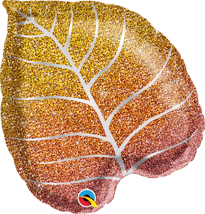 Qualatex Mylar & Foil Fall Glittergraphic Ombre Leaf 21″ Balloon
