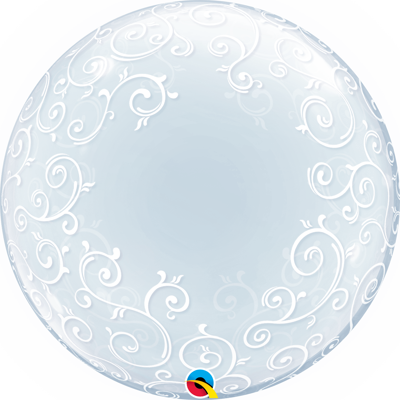 Qualatex Mylar & Foil Fancy Filigree 24″ Bubble Balloon