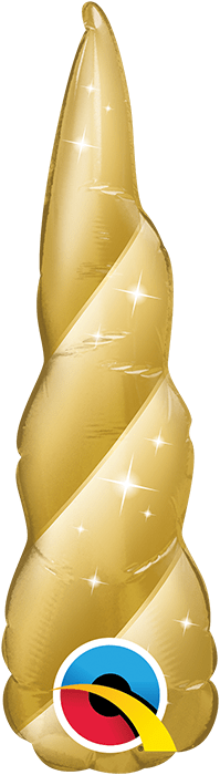 Qualatex Mylar & Foil Golden Unicorn Horn 14″ Balloon (requires heat-sealing)