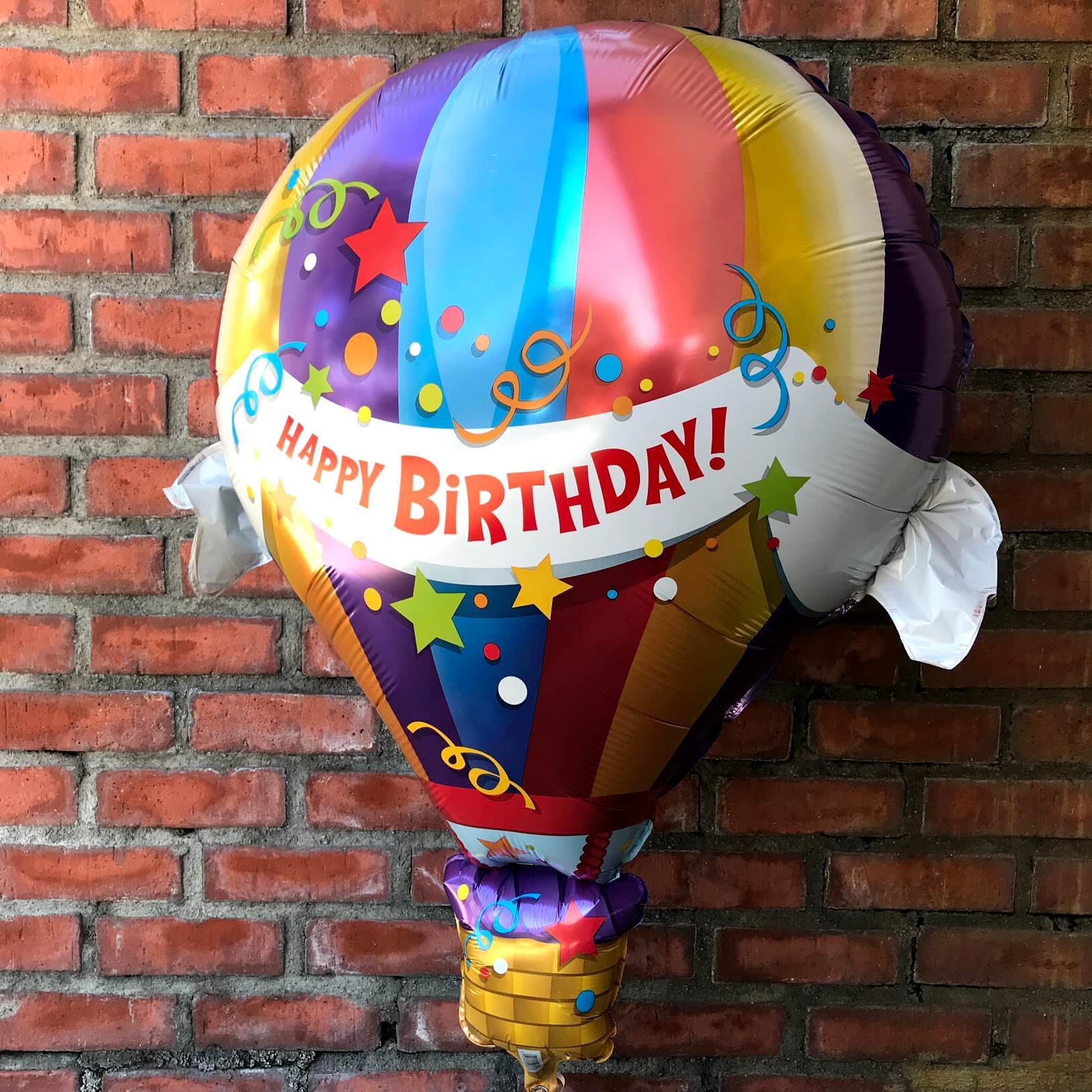 Qualatex Mylar & Foil Happy Birthday Hot Air Balloon Giant 35" Balloon