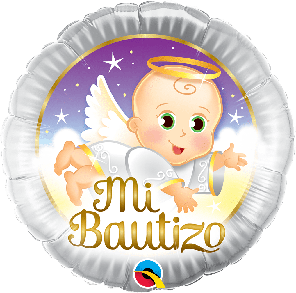 Qualatex Mylar & Foil Mi Bautizo Angel Baby 18″ Foil Balloon