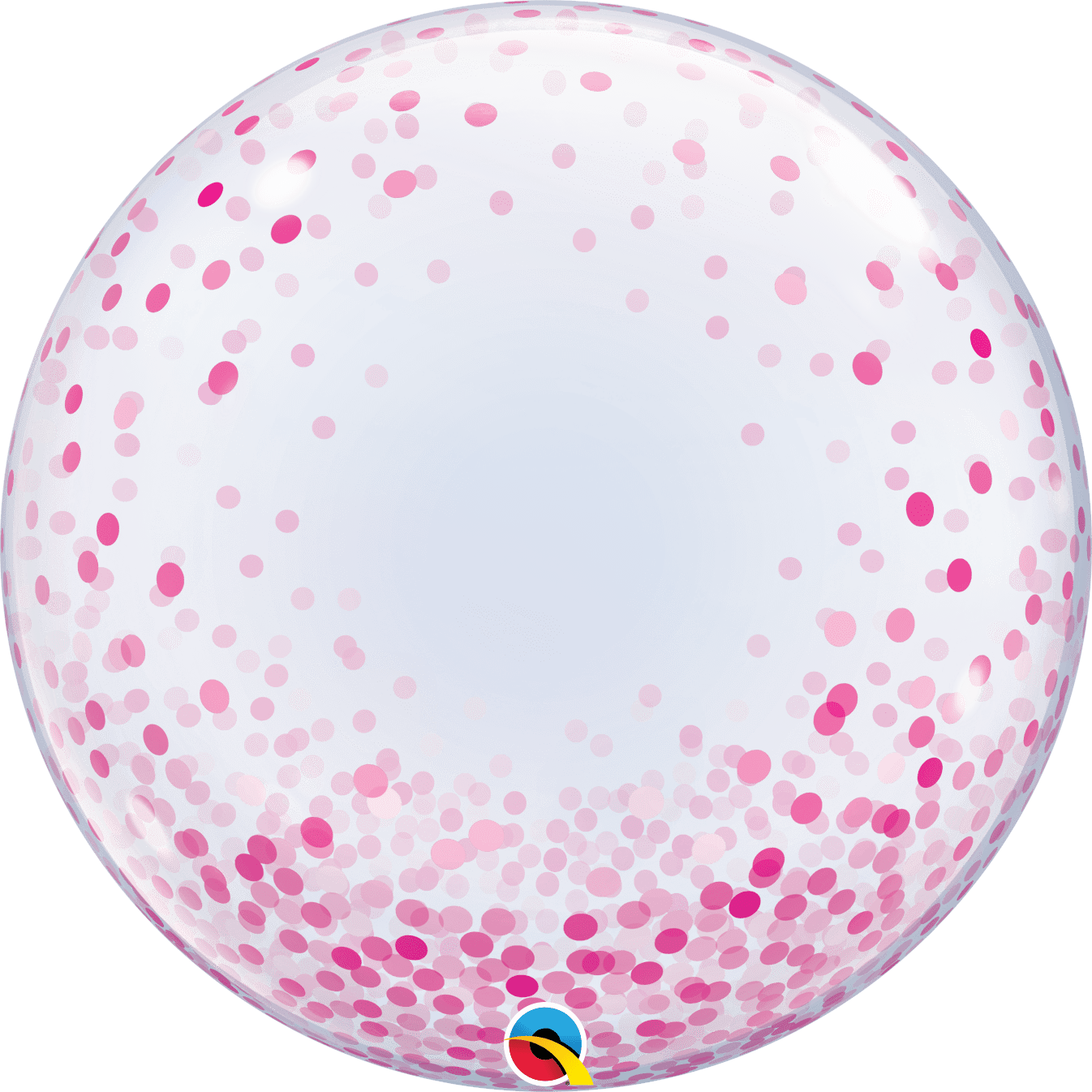 Qualatex Mylar & Foil Pink Confetti Dots 24″ Bubble Balloon