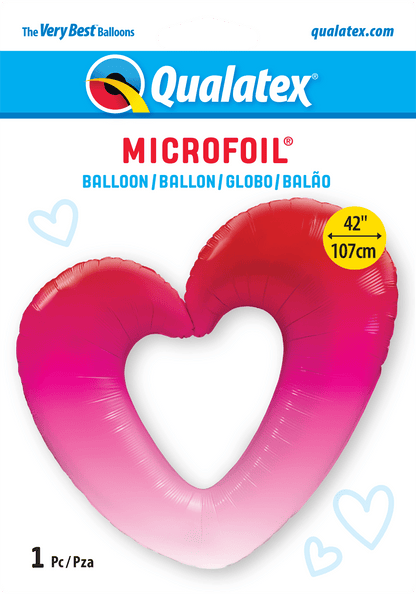 Qualatex Mylar & Foil Pink Ombre Heart 42″ Balloon