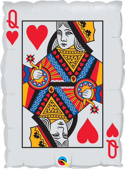 Qualatex Mylar & Foil Playing Card Queen of Hearts Ace of Spade 30″ Balloon