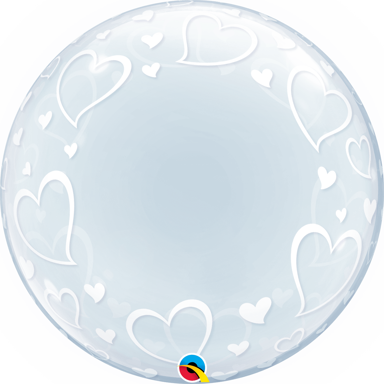 Qualatex Mylar & Foil Stylish Hearts Deco Bubble 24″ Balloon