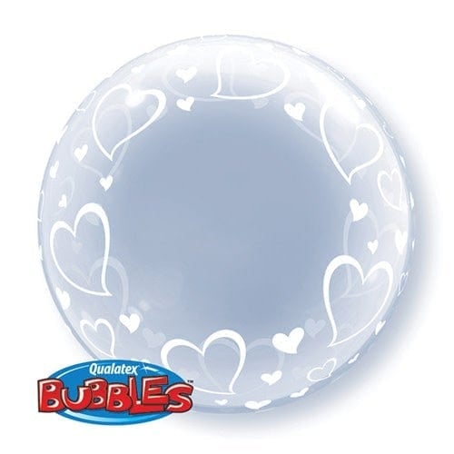 Qualatex Mylar & Foil Stylish Hearts Deco Bubble 24″ Balloon