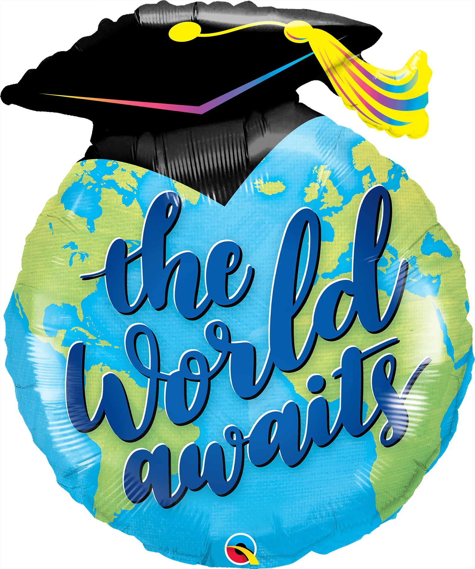 Qualatex Mylar & Foil The World Awaits Graduation 36″ Balloon