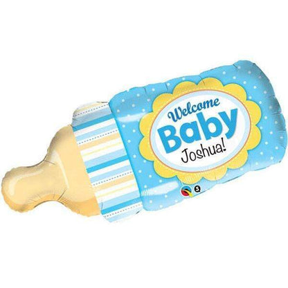 Qualatex Welcome Baby Bottle Blue (Write Name with Marker) 39″ Balloon
