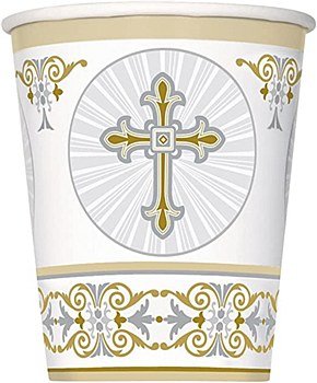 Radiant Cross Silver & Gold 9oz Cups 8ct - Unique