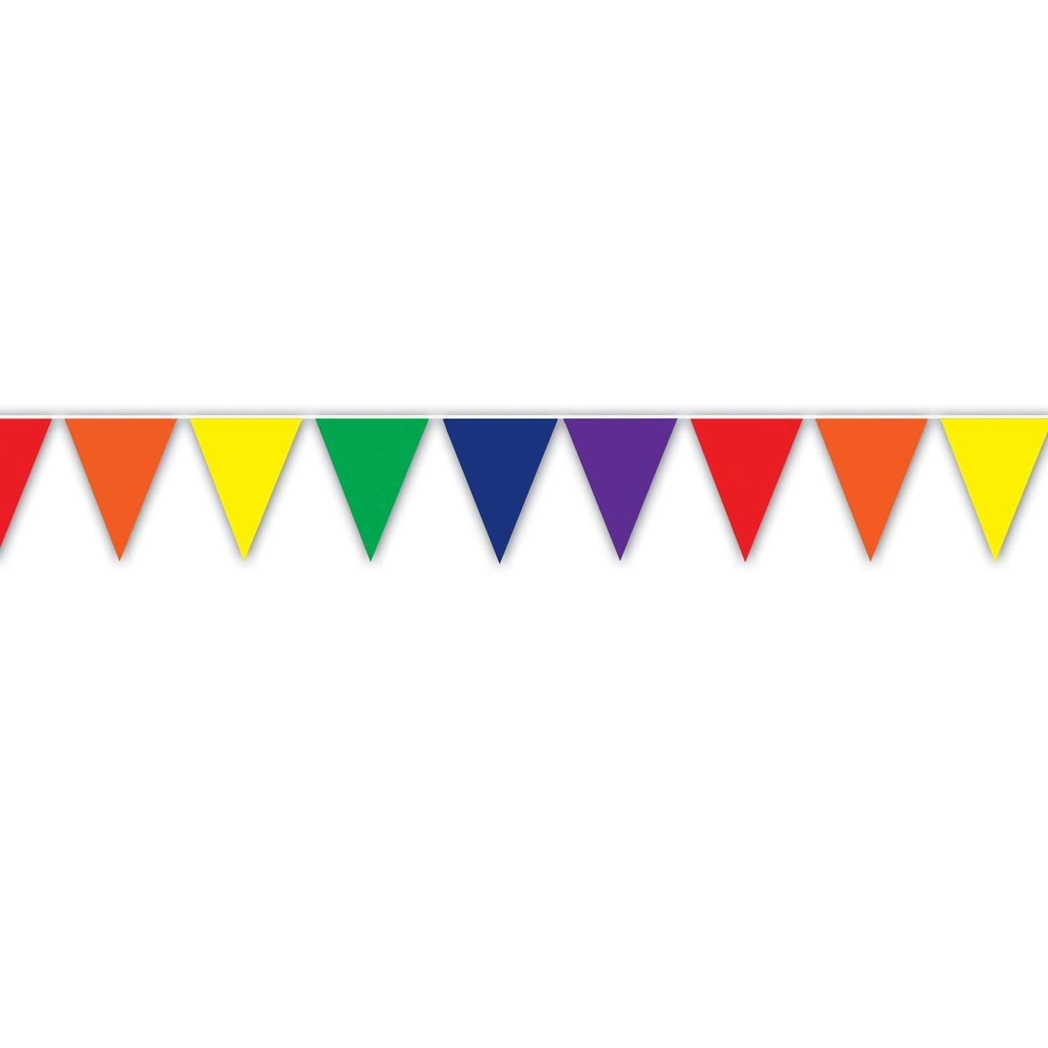 Rainbow Pennant Banner 11″ x 12′ by Beistle from Instaballoons