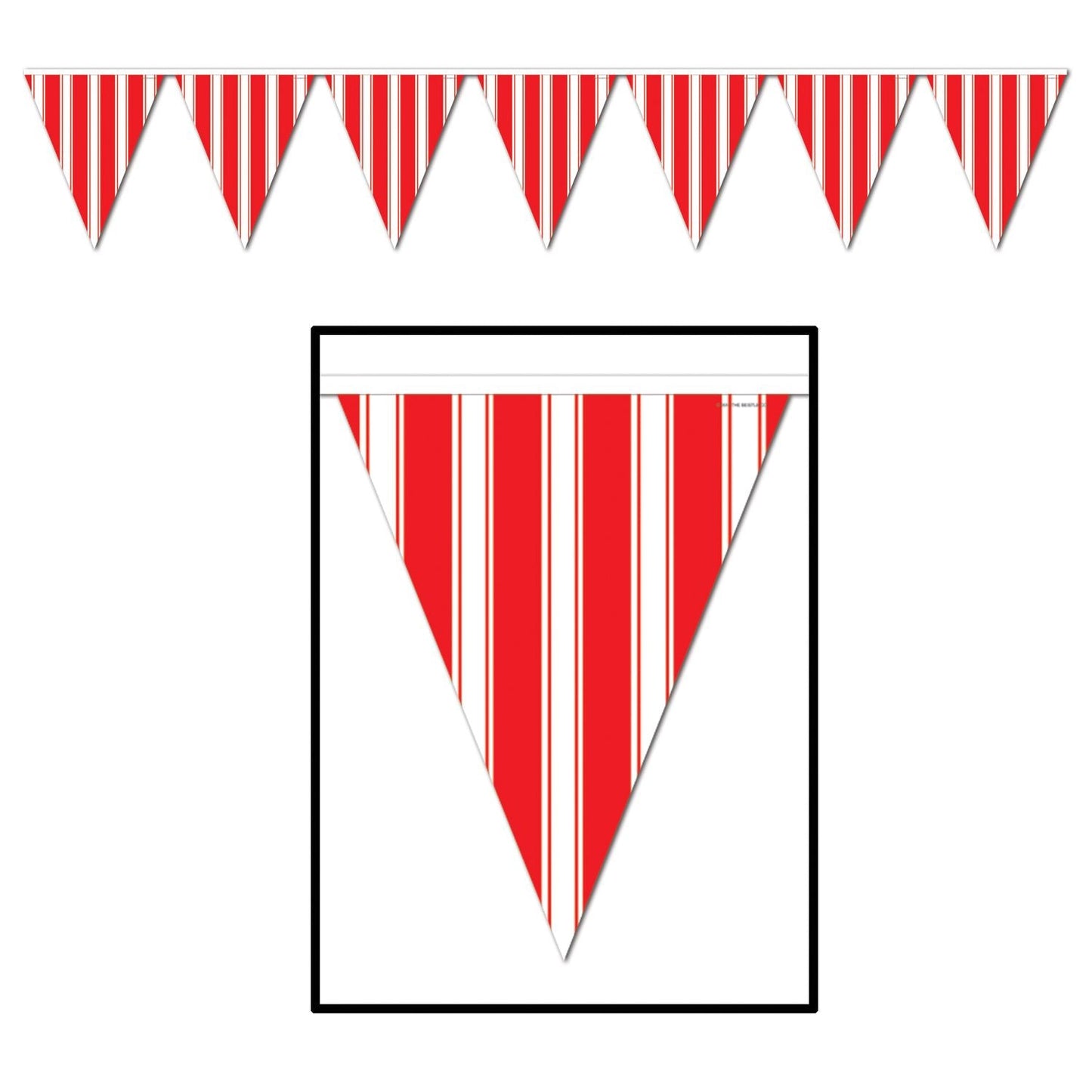 Red Striped Pennant Banner by Beistle from Instaballoons
