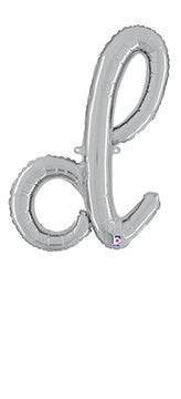 Script Letter D - Silver - Betallic