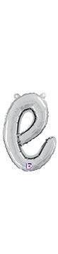 Script Letter E - Silver - Betallic