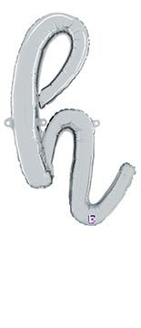 Script Letter H - Silver - Betallic