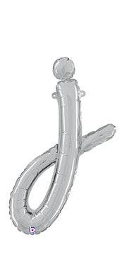 Script Letter J - Silver - Betallic