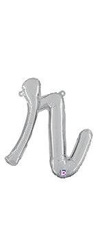 Script Letter R - Silver - Betallic