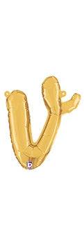 Script Letter V - Gold - Betallic