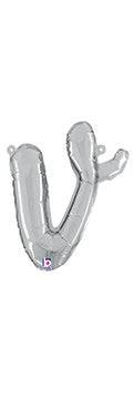 Script Letter V - Silver - Betallic