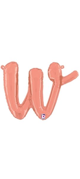 Script Letter W - Rose Gold - Betallic