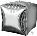 SILVER - CUBEZ - Dimensional Foil Balloon (Pkg of 3) - Anagram