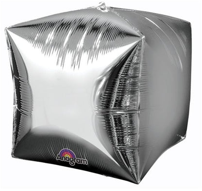 SILVER - CUBEZ - Dimensional Foil Balloon (Pkg of 3) - Anagram