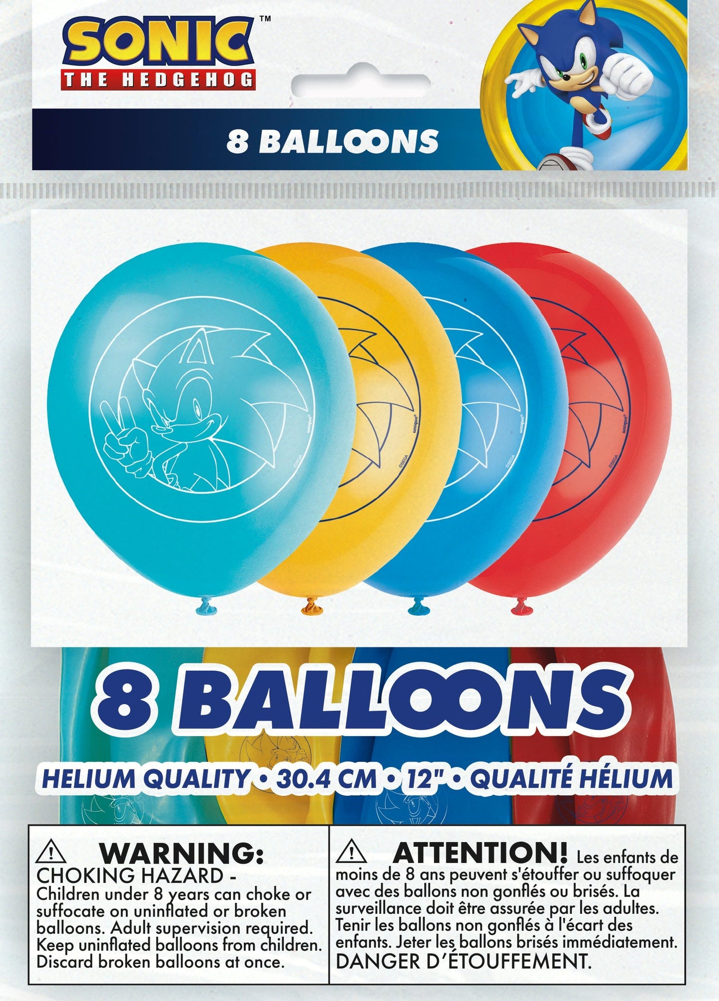 Sonic the Hedgehog 12″ Latex Balloons by Unique from Instaballoons