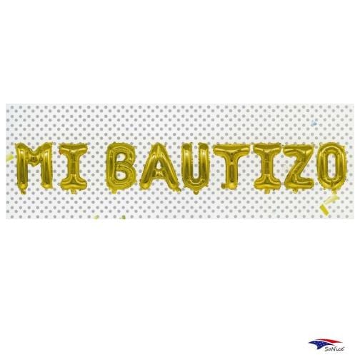 SoNice Mylar & Foil Gold Mi Bautizo 16″ Balloon Phrase Kit