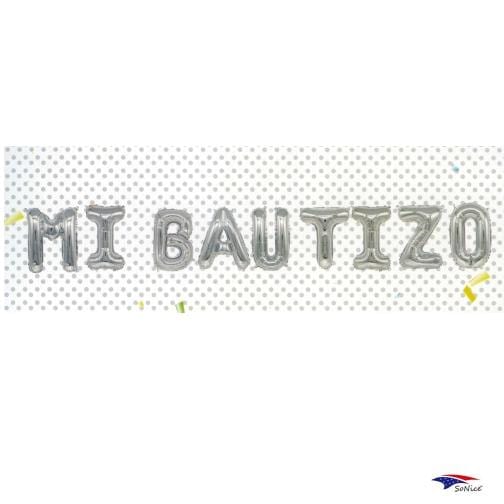 SoNice Mylar & Foil Silver Mi Bautizo 16″ Balloon Phrase Kit