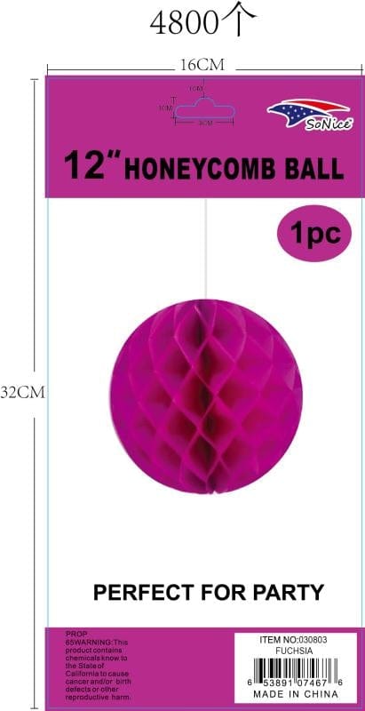 SoNice Party Supplies Fuchsia Hot Pink Honeycomb Ball
